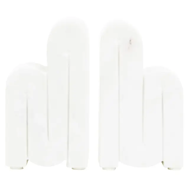 Nason Set Of 2 White Marble Bookends
