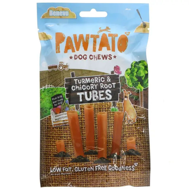 BENEVO - Pawtato Root Chews - Turmeric & Chicory Dog Chews - 90G