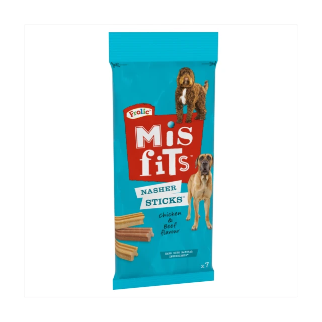 Misfits Nasher Sticks Adult Large Dog Treats with Chicken and Beef 270g