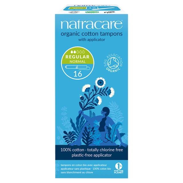 Natracare 16 Regular Normal Organic Cotton Tampons with Applicator