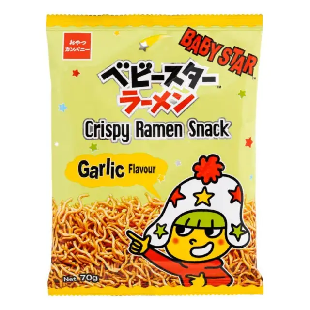 Baby Star Crispy Ramen Snack Garlic (Thin) 75g 童星香蒜味干脆面 75g