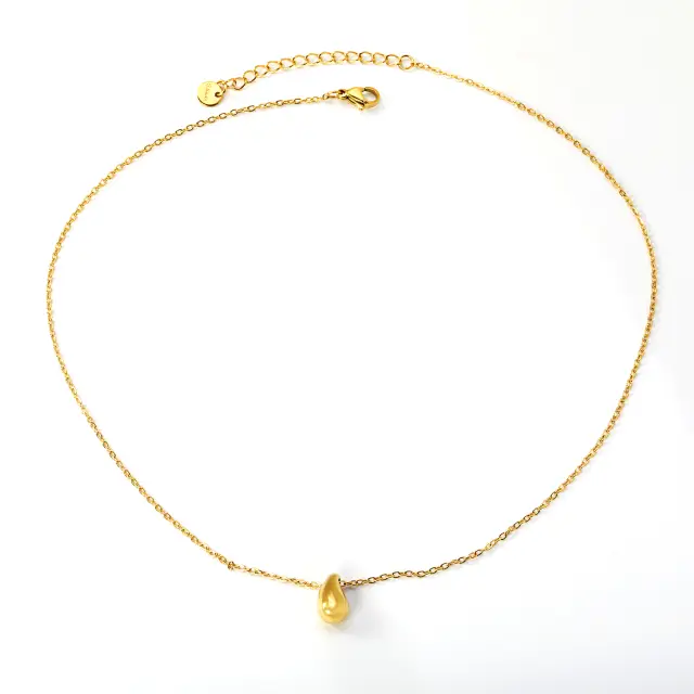 Droplet Pendant Chain 18K Gold Plated 40cm Necklace