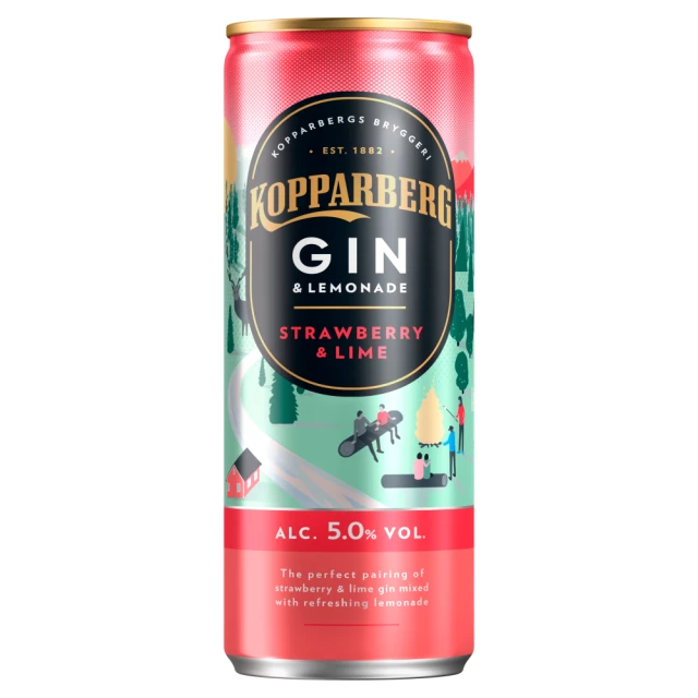 Kopparberg Strawberry Gin & Lemonade 250Ml (Abv 5%)