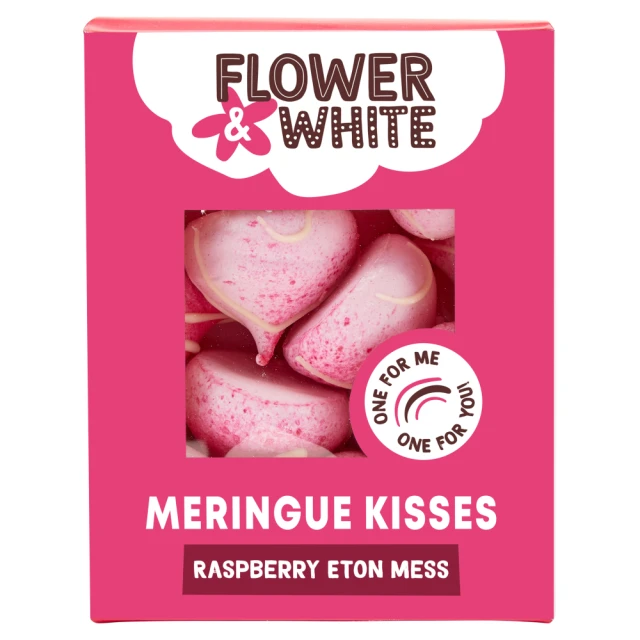 Flower & White - Raspberry Eton Mess Meringue Kisses - 12 x 100g