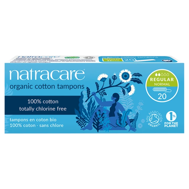 Natracare 20 Organic Cotton Tampons Regular Normal