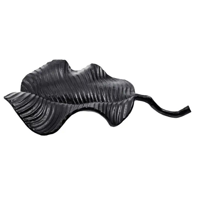 Prato Black Finish Leaf Dish