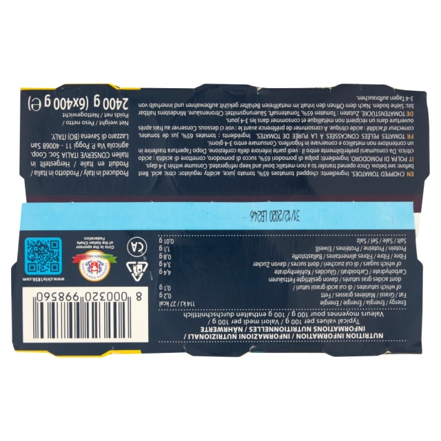 Cirio Chopped Tomatoes 6X400g