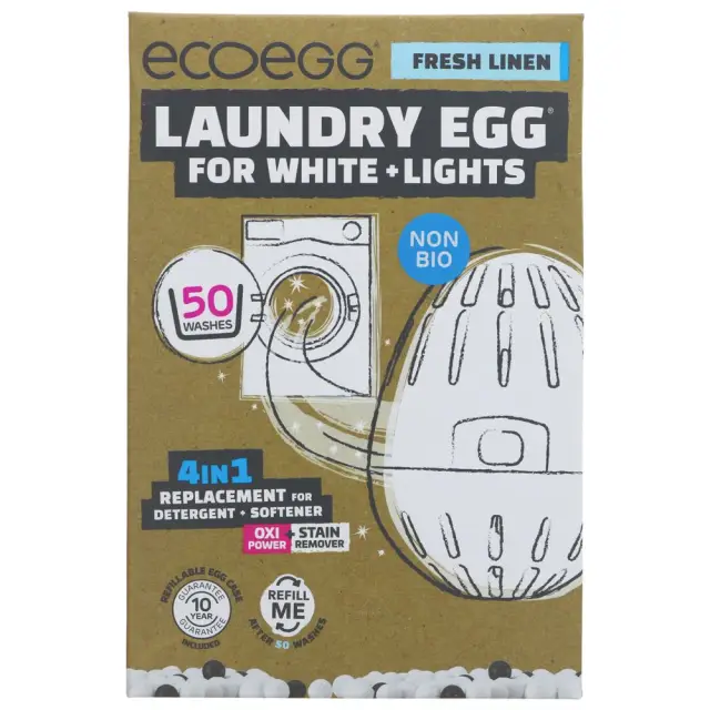 ECOEGG - Laundry Egg Whites 50s - 50 Washes - 1EGG