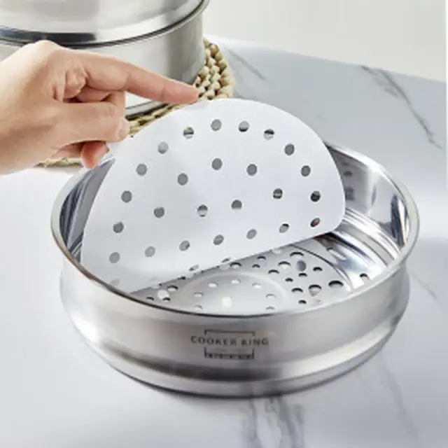 COOKER KING 110pcs Steamer Paper Steamer Buns Mat Food Grad Oil Paper 26 cm Non-Stick Disposable