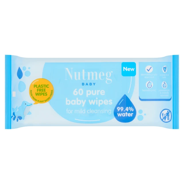 Nutmeg Extra Sensitive Wipes - 60 Pack