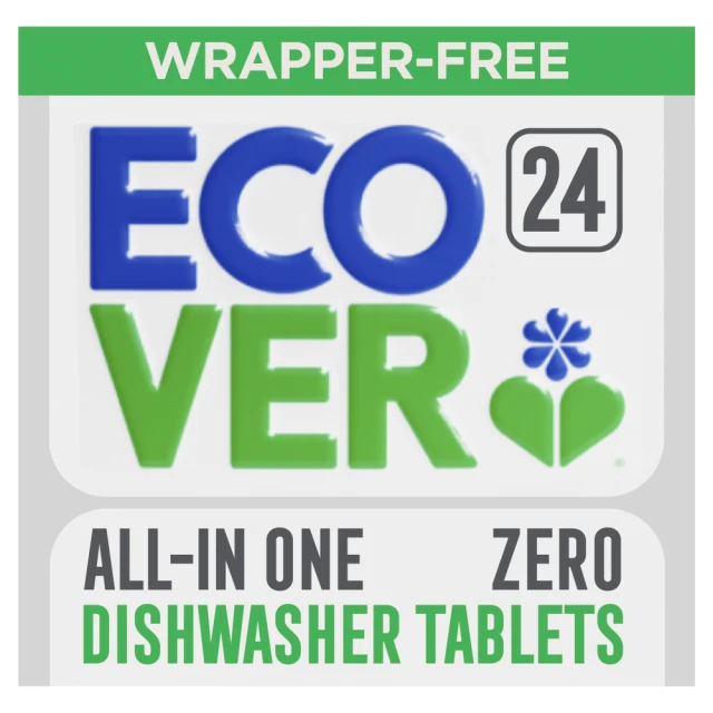 Ecover 24 All in One Zero Wrapper-Free Dishwasher Tablets 0.42kg