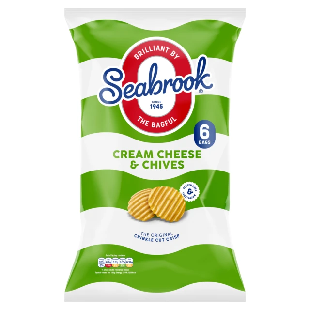 Seabrook Cream Cheese & Chives 6 Bags 6 X 25G